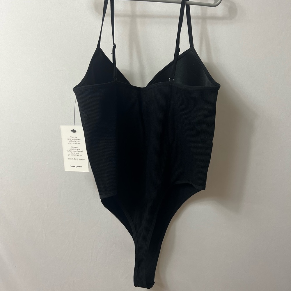 Lover Black Ribbed Bodysuit